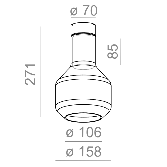 AQform Modern Glass Barrel E27 Oprawa Natynkowa 40406-0000-U8-PH-12