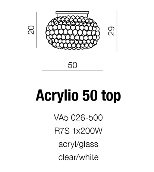 Acrylio 50 Top Plafon AZZARDO AZ0053