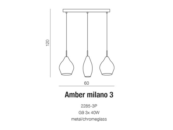 Azzardo Amber Milano 3 Zwis AZ2149
